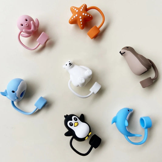 Cute Animal Straw Cover Toppers for Tumblers and Stanley Straws