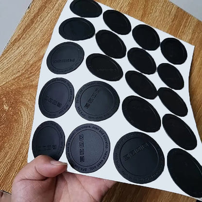 4Pcs Round Black Rubber Coaster Pad Self Adhesive Non-slip Protective Pads
