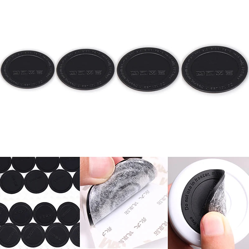 4Pcs Round Black Rubber Coaster Pad Self Adhesive Non-slip Protective Pads