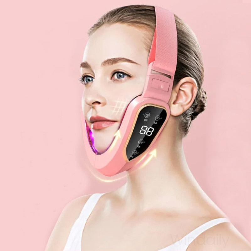 LED Photon Therapy Facial Lifting and Massaging Device